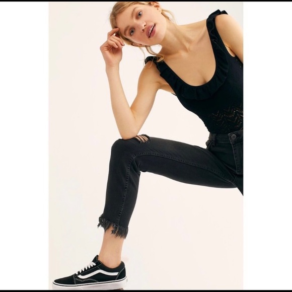 Free People Denim - Free People Great Heights Black Jean